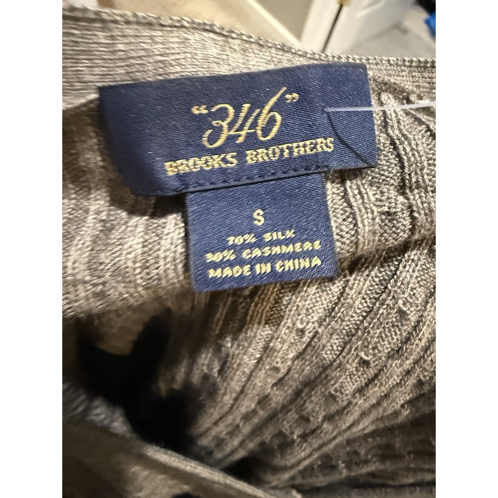 Brooks Brothers Silk Cashmere Cardigan Sweater Womens Small Cable Knit V Neck - Picture 4 of 5